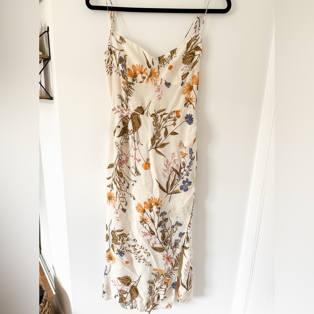 Reformation Cream and Orange Floral Dress